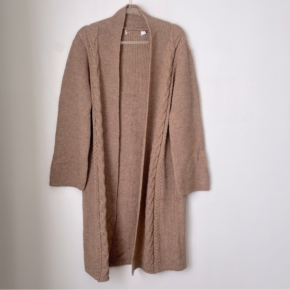 Petal & Pup Dori Light Brown Knit Longline Cardigan L